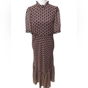 Zara Heart Print Midi Dress